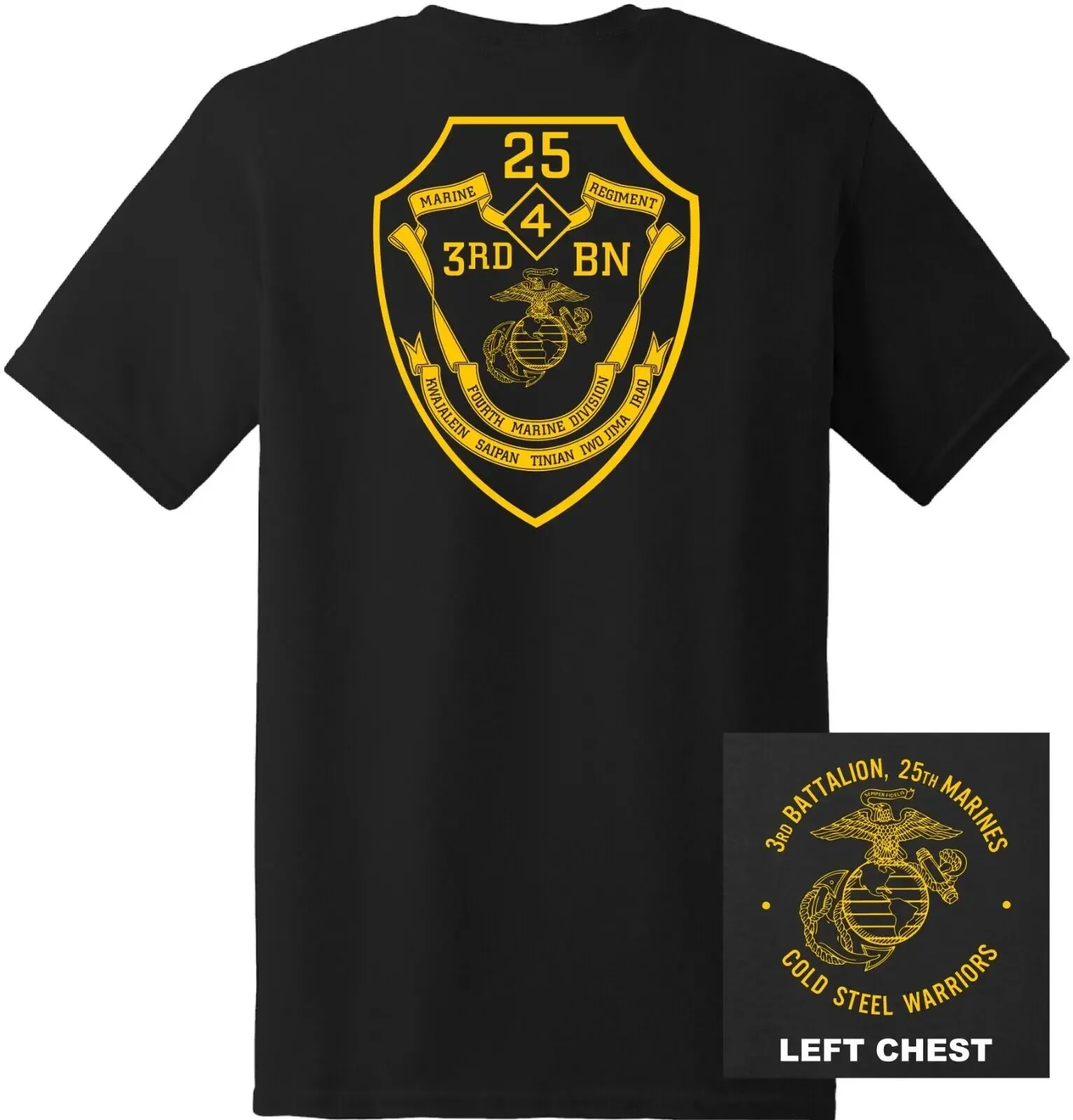 

US Marine Corps 3rd Battalion, 25th Marines Regiment T-Shirt 100% Cotton O-Neck Short Sleeve Summer Casual Mens T-shirt