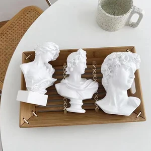 David Head Portreleri, Mini Alçı Heykel, ev Dekorasyonu, Reçine El Sanatları, Dekorasyon, Oyma, Heykel, 15 cm 8 en çok satılan, çoğu sıva ve boya-no. 6