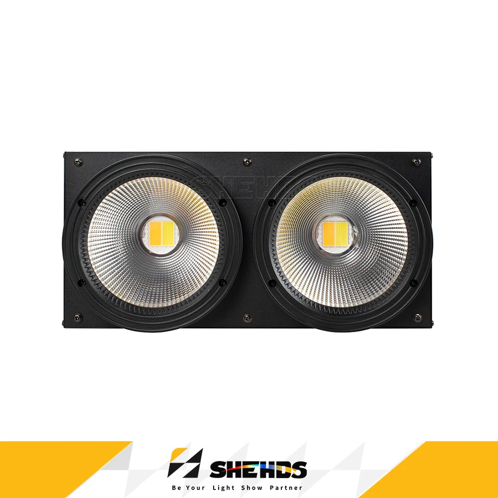 SHEHDS 2 Eyes 200W Audience Light Cool Warm Whit 2in1 Flash Strobe Blinder 2x100w For DJ Disco Wedding Party 2 Years Warranty