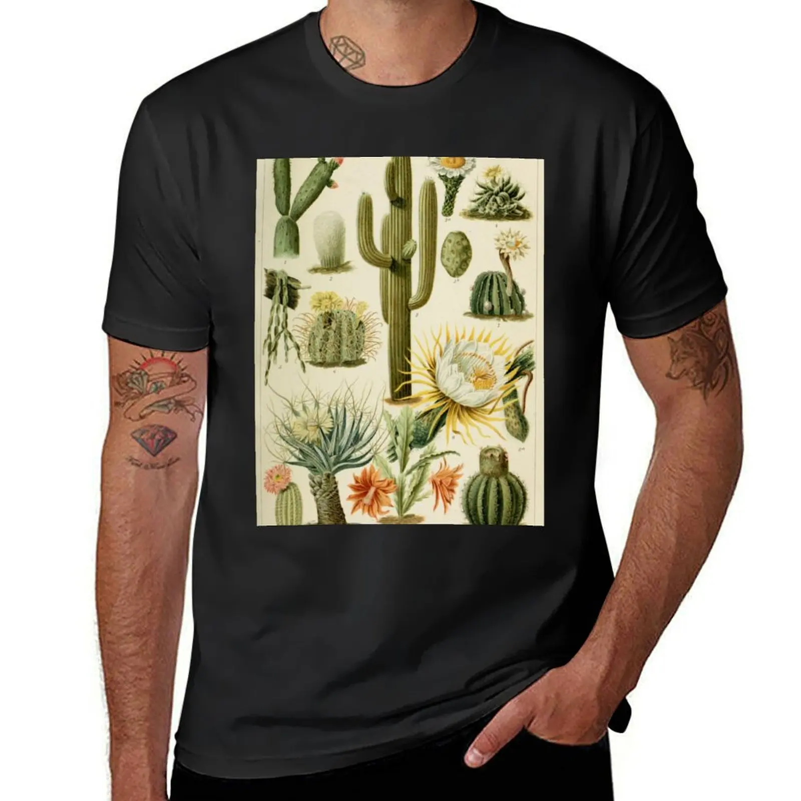 Naturalist Cacti T-Shirt plain korean fashion men t shirt