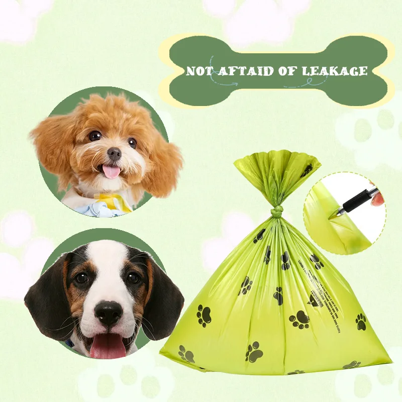 10 Sacos de Lixo para Cães Extra Grossos (22x30cm), Sacos de Resíduos de Animais de Estimação à Prova de Vazamento com Estampa de Patas