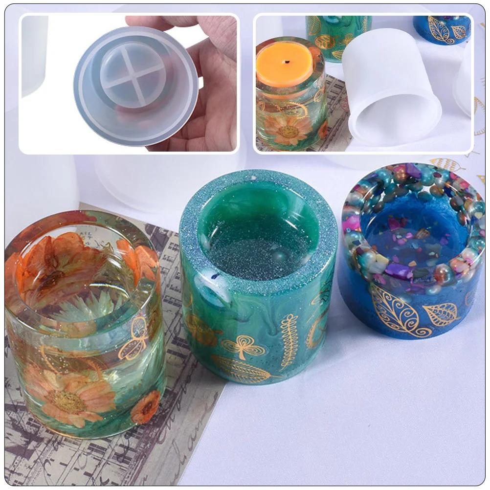 

C Silicone Mold for Tea Light Holders Shiny Mirror Effect Resin Craft Home Decoration DIY Epoxy Jewelry Accessories