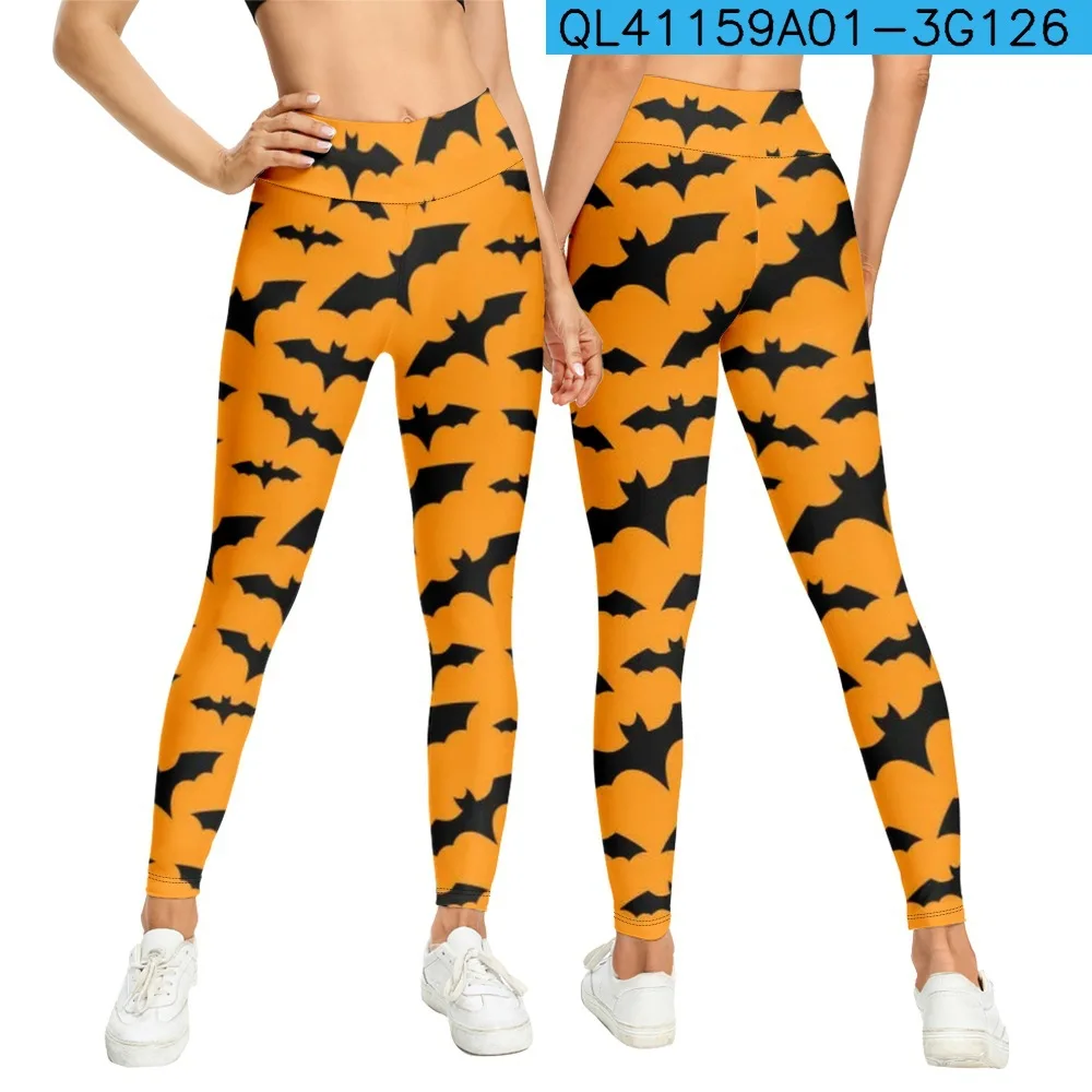 3d dia das bruxas esqueleto padrão impresso esporte leggings mulheres calças de yoga ginásio roupas femme sem costura leggins senhoras leginsy legins