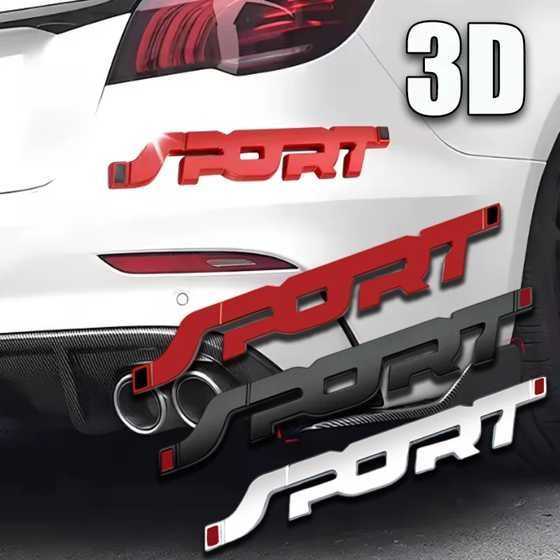 

Fashionable Metal 3D Chrome Black Car Boot Racing SPORT Letter Badge Sticker Three-dimensional Personalised Sticker Auto Parts
