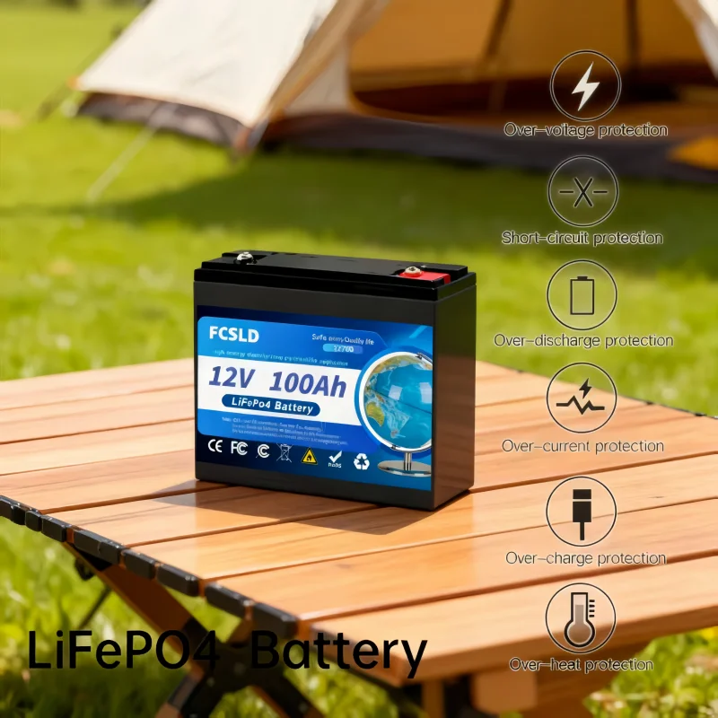 

Аккумулятор LiFePO4 12В 100Ач, 100% новый, со встроенной BMS 200А, глубокого цикла, перезаряжаемый, для автодомов, солнечных систем, морского транспорта, кемперов, автономных систем