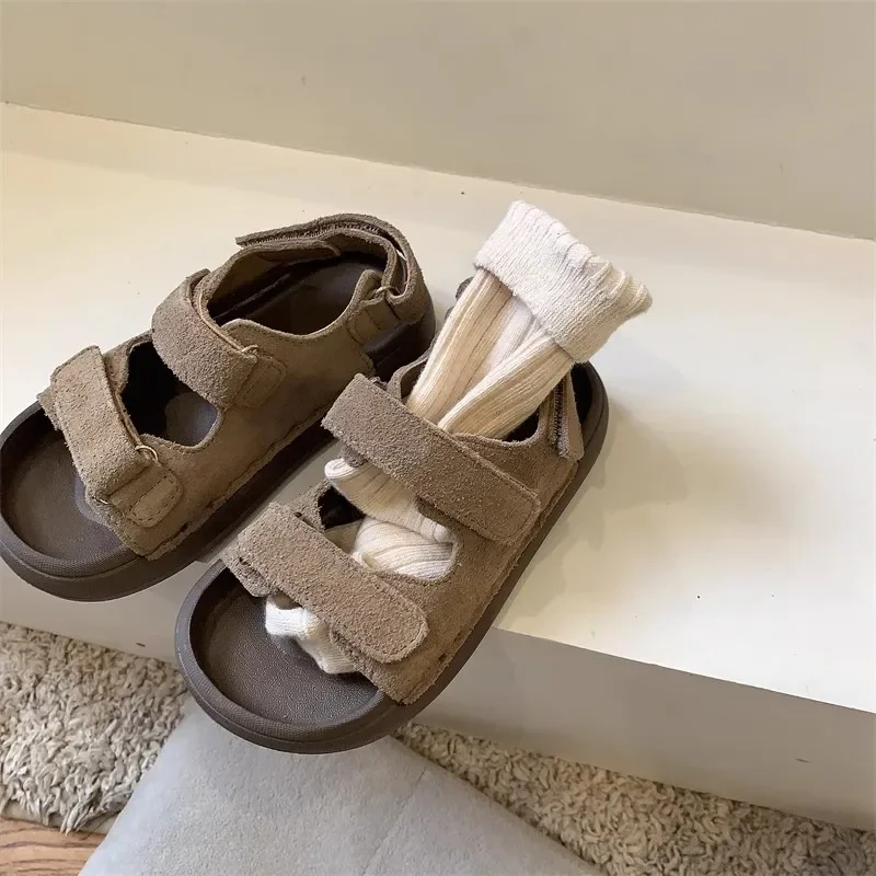 Children's Summer Sandals Fashion New Boys Causal School Sandals Girls Anti-kick Kids Non-slip Beach Shoes Soft Bottom Simple