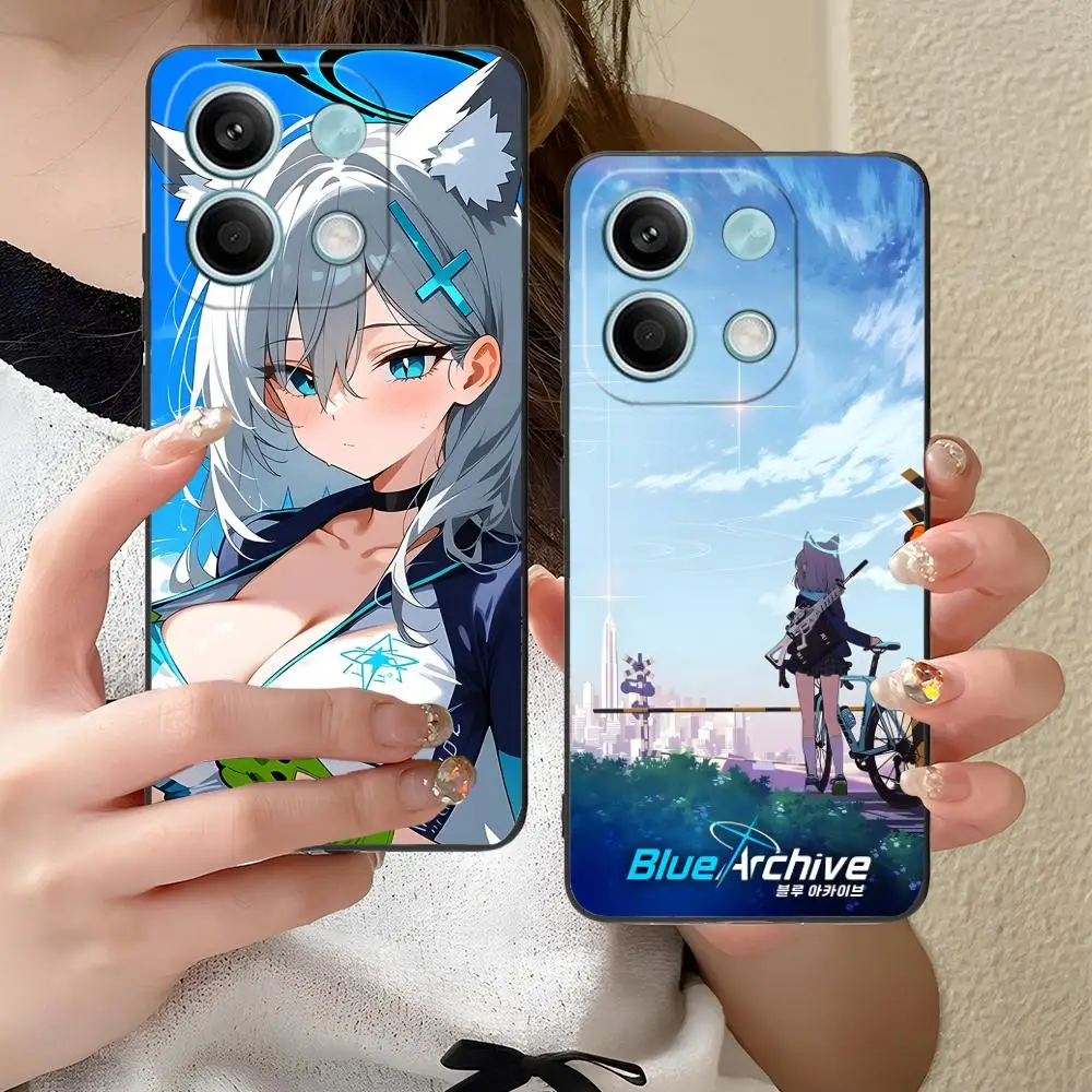 الأزرق الأرشيف شيروكو قضية الهاتف الخليوي ل Xiaomi Redmi ملاحظة 14 13 12 11 S برو زائد 4G 5G اللون الطباعة غطاء الهواتف المحمولة جميلة #3