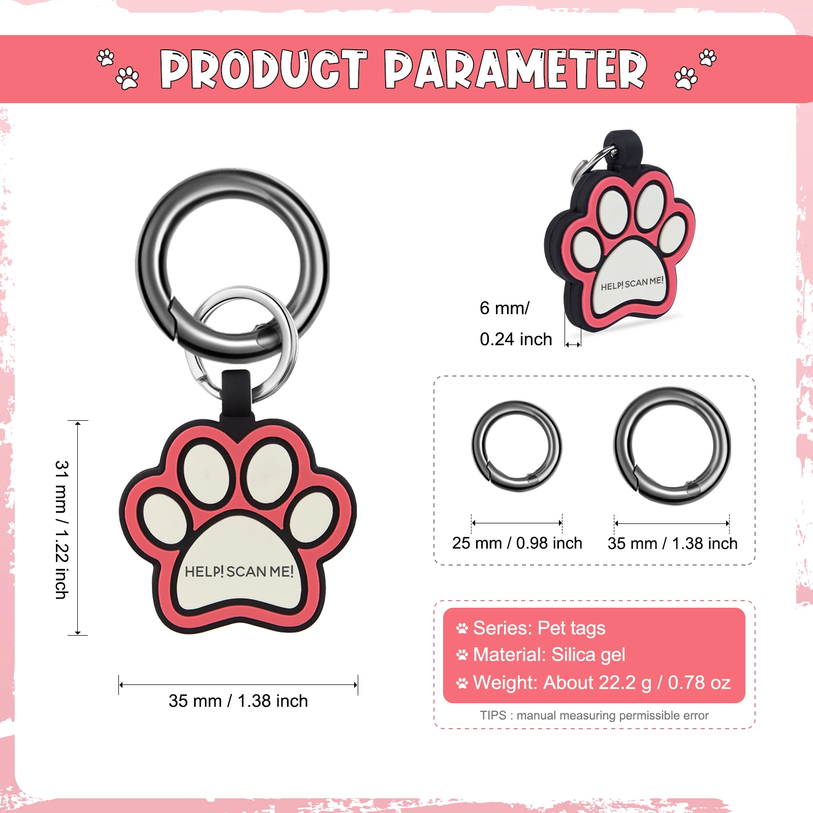 Personalized QR Code Dog Cat Tags ngraved Cat Dog Puppy Pet ID Name Collar Tag Pendant Pet Accessories