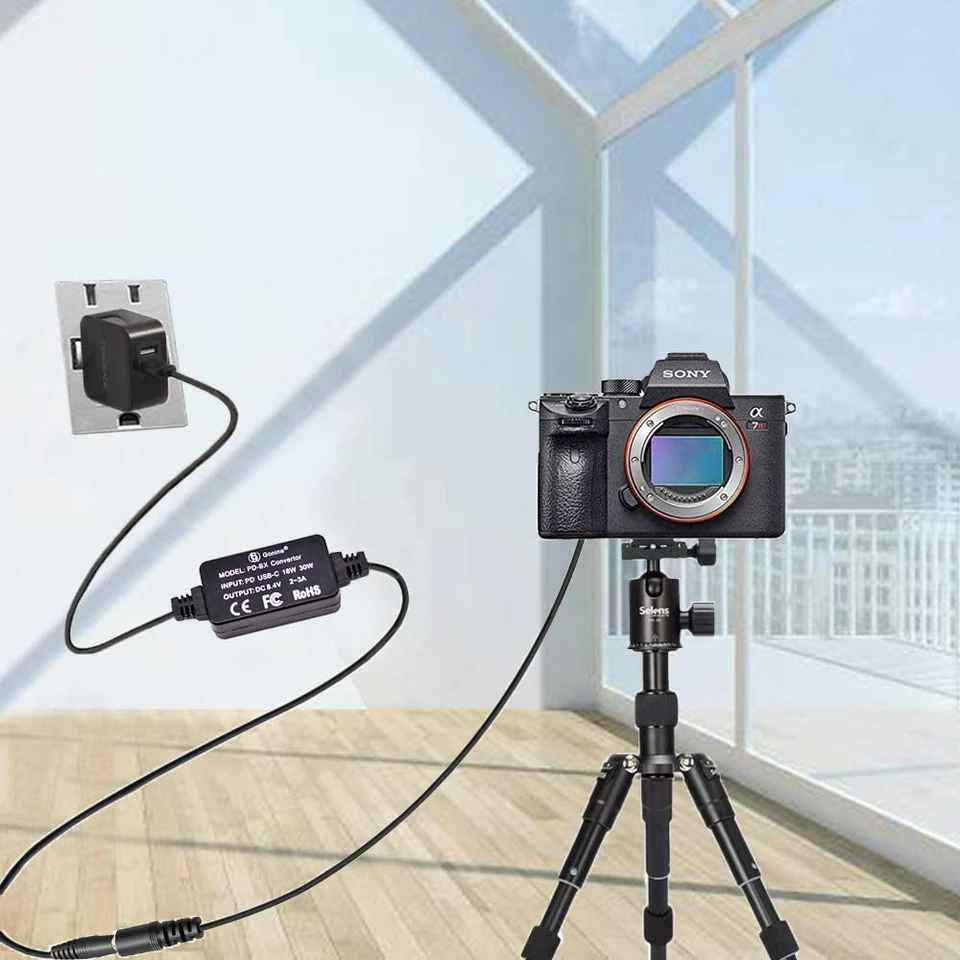 ZGCINE Câble Batterie Factice D-Tap Vers FZ100 - 60CM Pour Sony A7III, A7IV, FX3, A6700, ZV-E10 II