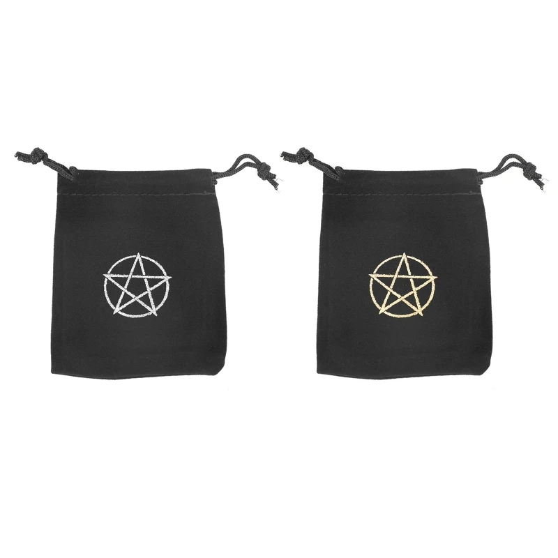 Women's Bag Velvet Pentagram Tarot Oracle Card Storage Small Drawstring Pouch for Candy Jewelry Earring Necklace Ring Package