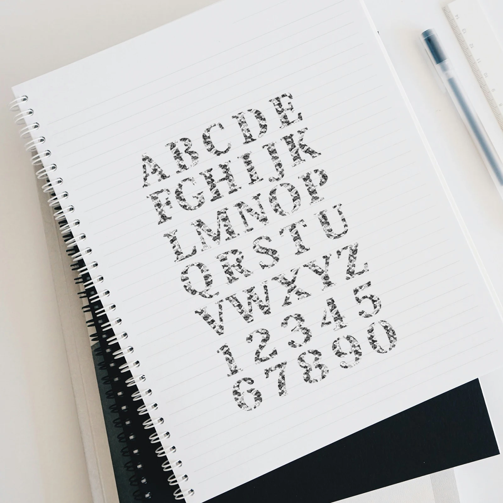 

20 Sheets Letter Combination Template Ruler Stencil White Large Alphabet Mold Painting Reusable PET DIY