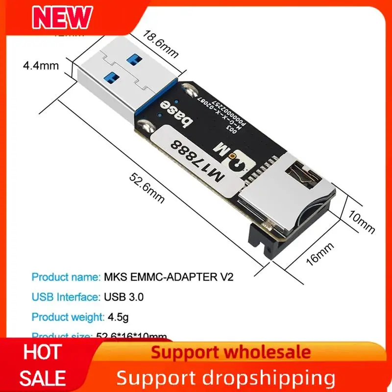 Excelente tarjeta de expansión de memoria MKS EMMC 32G + lector de tarjetas MKS EMMC-ADAPTER V2 USB 3,0 para Neptuno 4/4 Pro/4 Plus/4 MAX