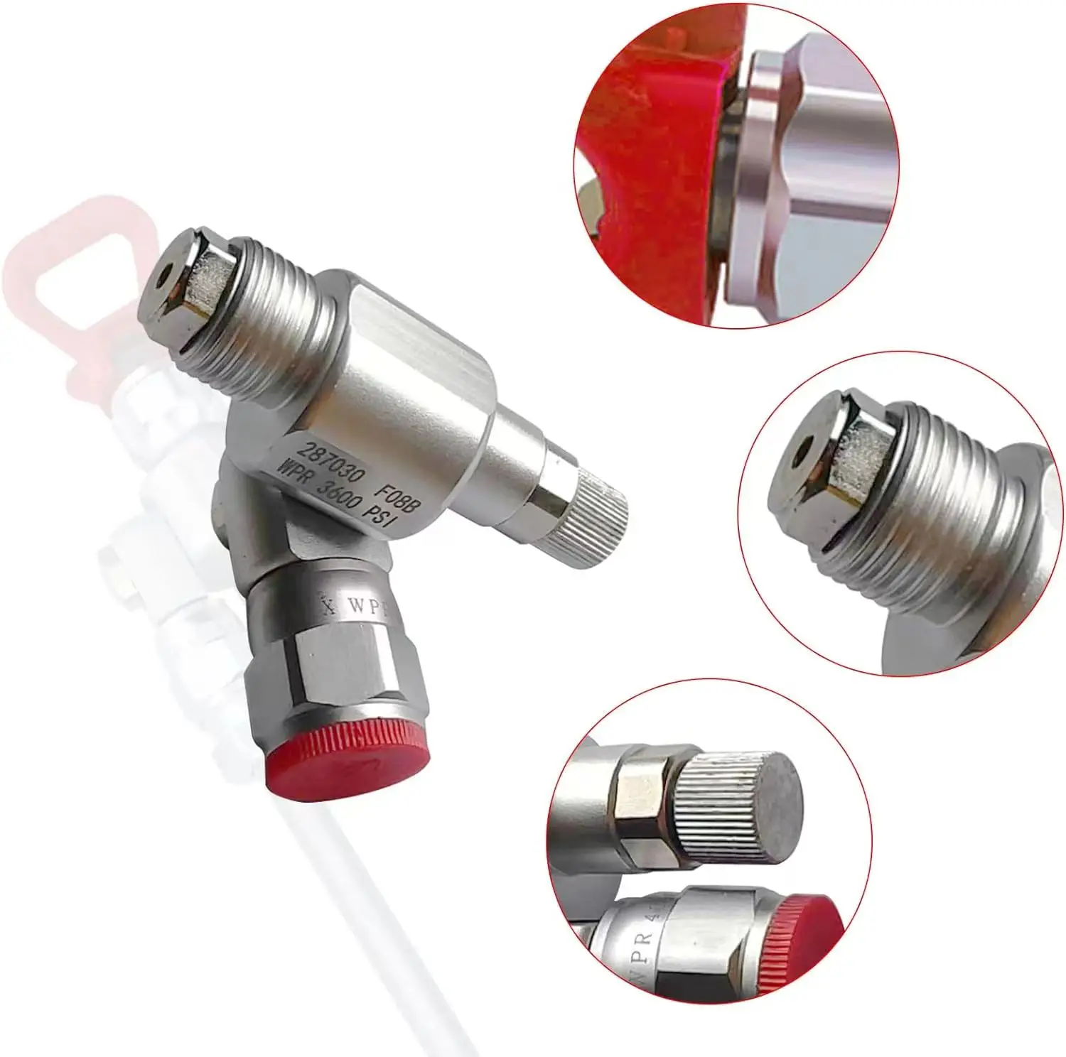 1 PCS 287030 CleanShot Shut-off Valve Swivel Joint, Thread Spray Gun Paint Sprayer Adapter, Airless Paint 7/8-Inch 180 Degree Ro