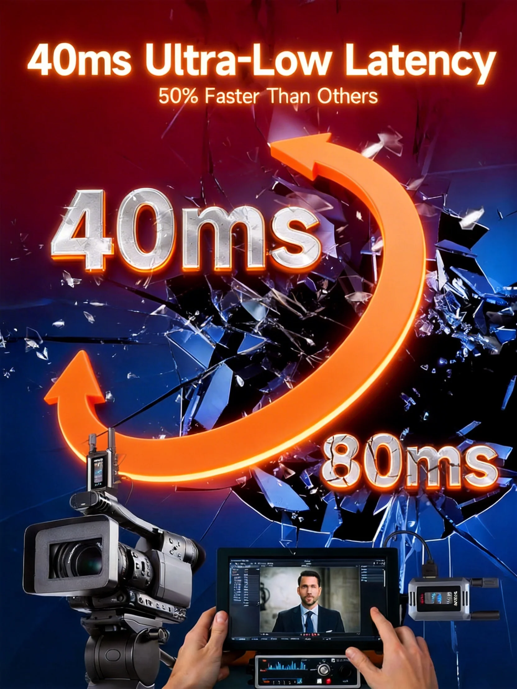 SYNCO 무선 송수신기 XVision 1080P 60FPS HD 송신기 및 수신기 (듀얼 HDMI 출력)