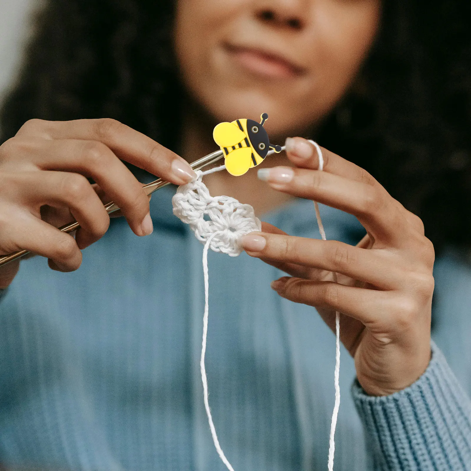 

6pcs Silicone Knitting Needle Stoppers Lightweight Non-Slip Tip Protectors For Crocheting Diy Crafts Colored Needle Accessories