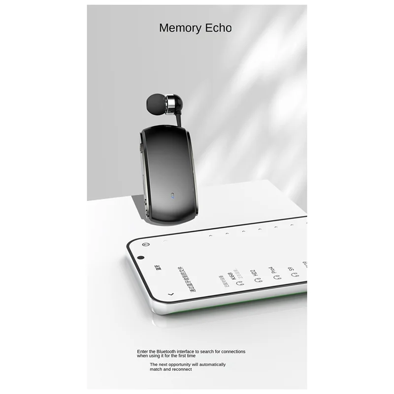 

K68 Bluetooth Headset Lavalier Retractable Plug-In Card Single Earphone Multifunctional Clip Headset MP3 Player-N33R