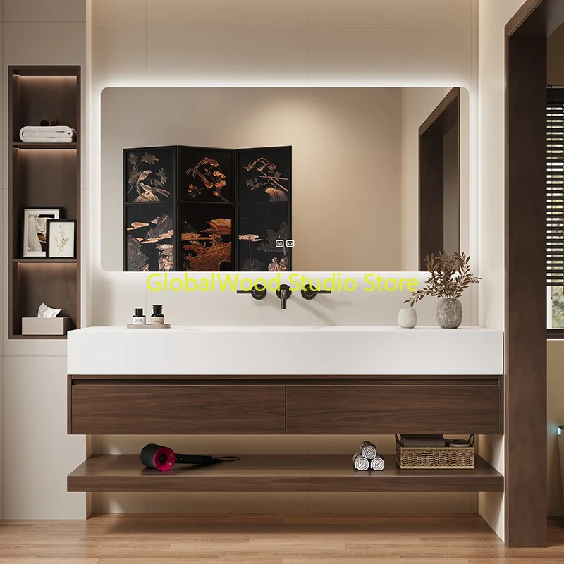 

Мобильный макияж с зеркальными шкафами Прикроватная тумбочка для ванной комнаты с раковиной Шкаф для ванной Дешевая мебель для дома Подставка для стиральной машины Wc