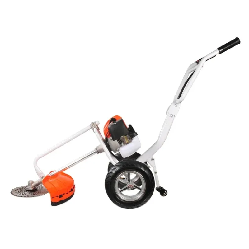 Two  Wheel  Brush  Cutter  52cc 2 Stroke Grass Trimmer Hand Push High Efficiency Garden Farm Weed Cutting Equipment CE Certified