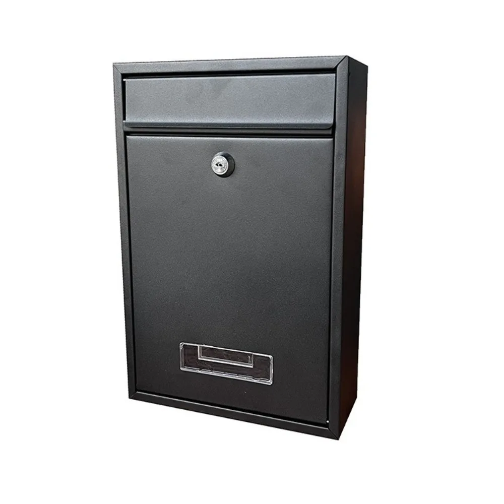 

Rainproof Wall Mounted Mailbox Safe Locking Iron Metal Email Suggestion Box Clear Window with 2 Keys Large Mail Drop Box