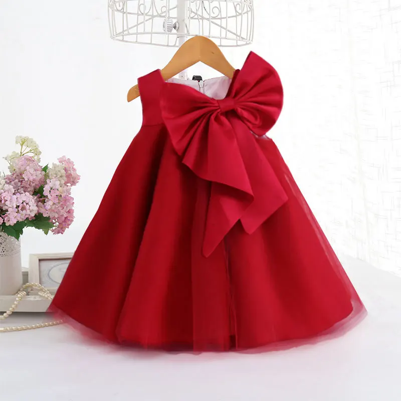 

Big Bow Baby Girl Dress Summer 1st Birthday Party Wedding Dress for Girl Party Princess Evening Dresses Kid Girl Clothes Vestido