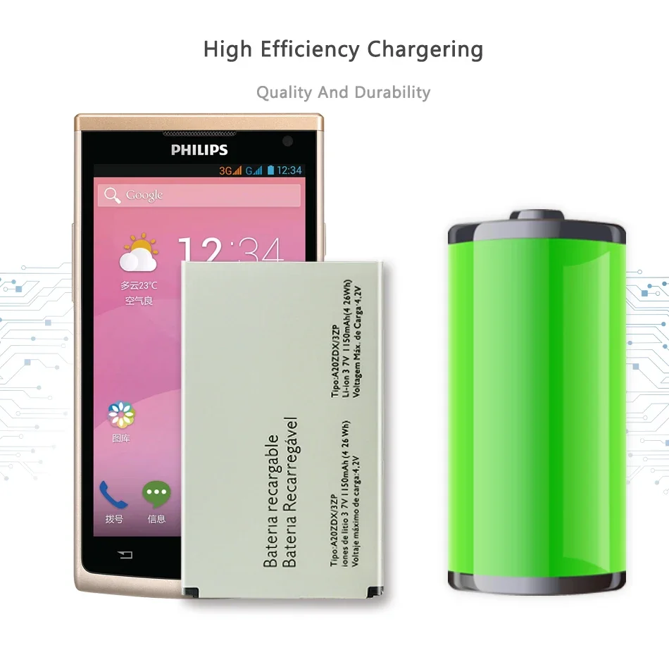 NEW A20ZDX/3ZP Battery For PHILIPS Xenium X325 X100 T129 Smartphone Smart Moble Phone  Tracking Number