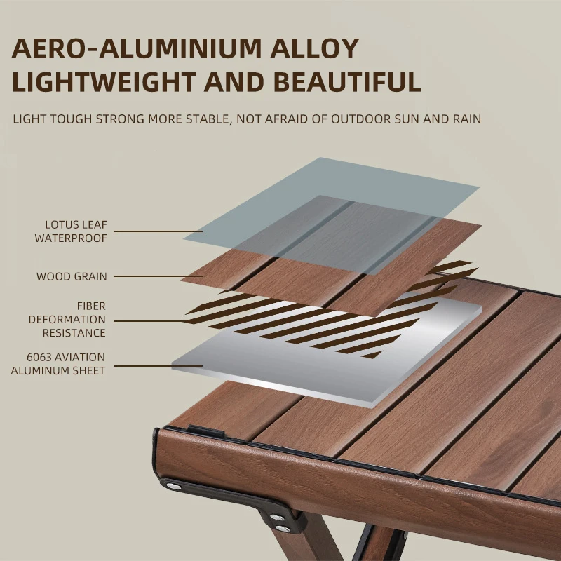 アウトドアキャンプ折りたたみ多機能IGT木製テーブルガスストーブポータブル軽量キャンプBBQグリルテーブルピクニックテーブル