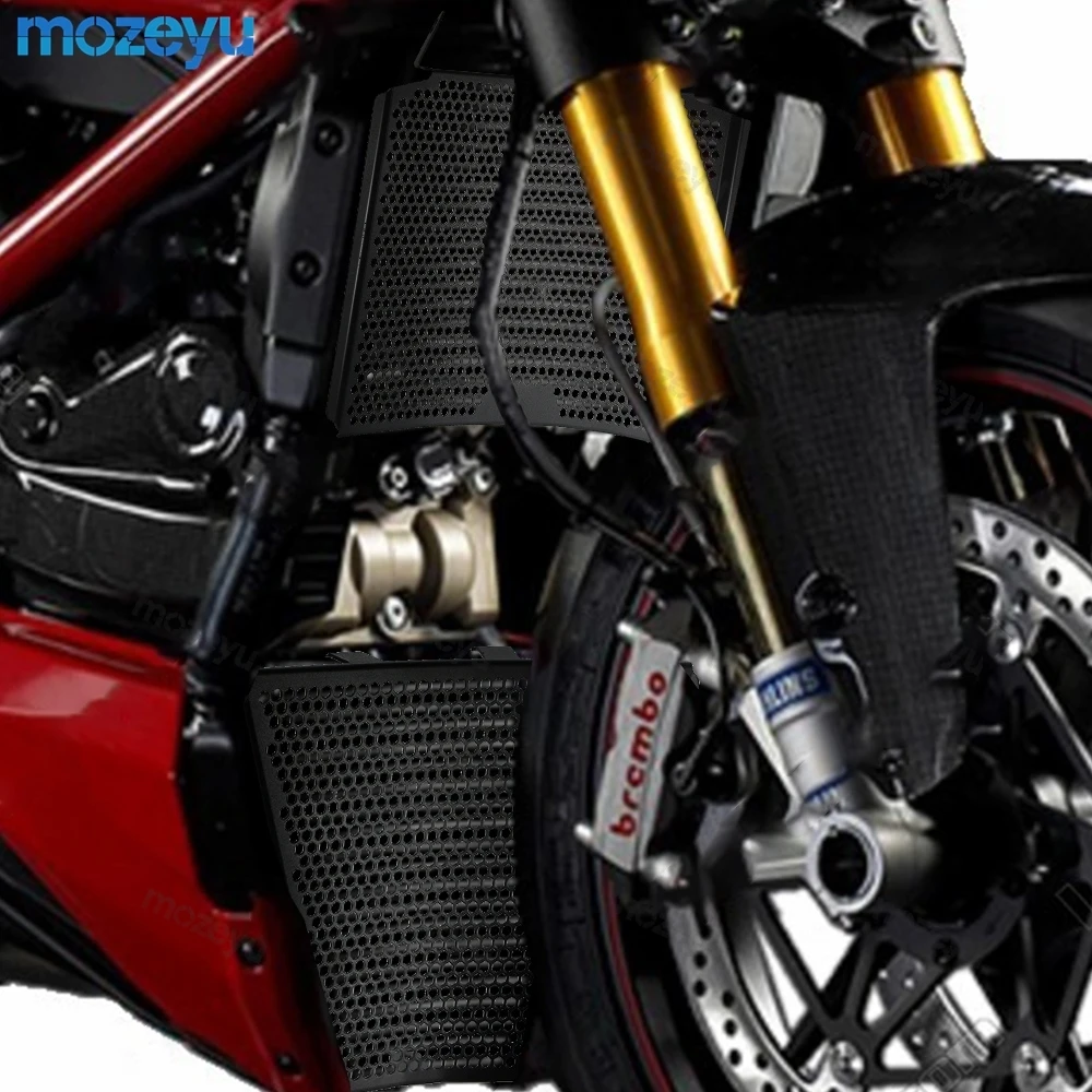 

Upper and Lower Motorcycle Radiator Guard Protector Grille Grill Cover For Ducati Streetfighter 848 2012-2016 1098 2009-2013