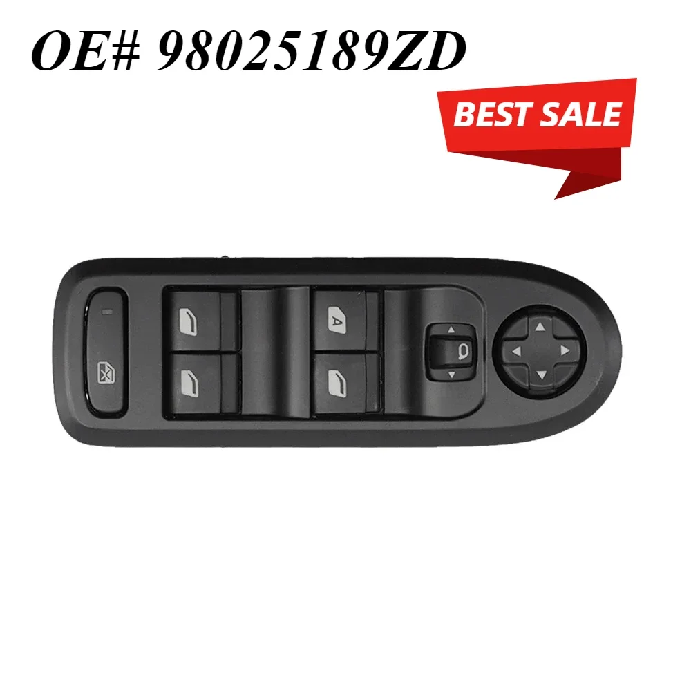 

98025189ZD For Peugeot 301 2014 2015 2016 2017 ABS Front Left Driver Master Power Window Switch Black Window Lift Switch