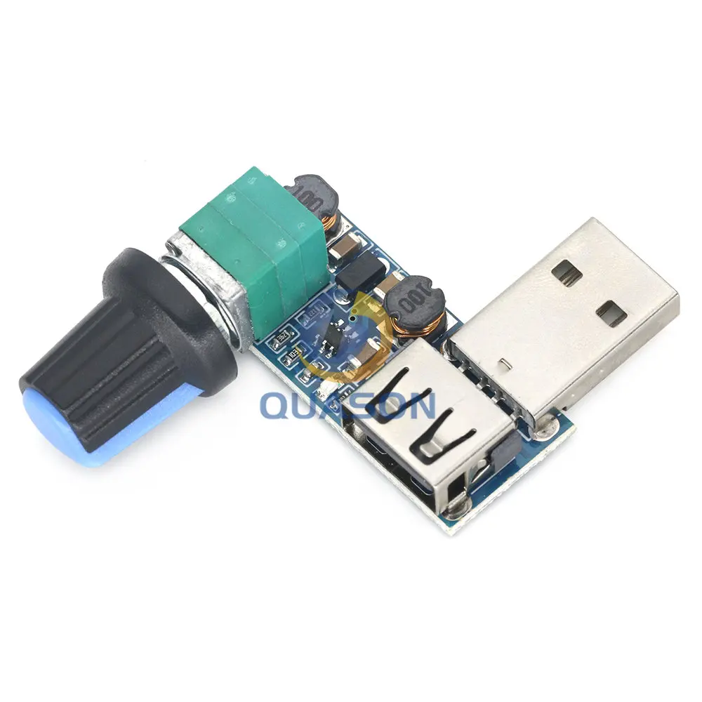 DC 5V USB Fan Stepless Speed Controller Regulator with Switch Speed Module Fan Governor Volume Regulator Board