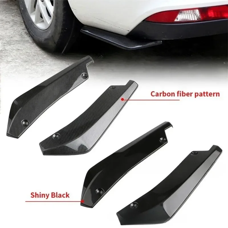Car Accessories Universal Rear Bumper Split Side Spoiler Canards Car Rear Corner Black And Carbon Fiber Look New 2026