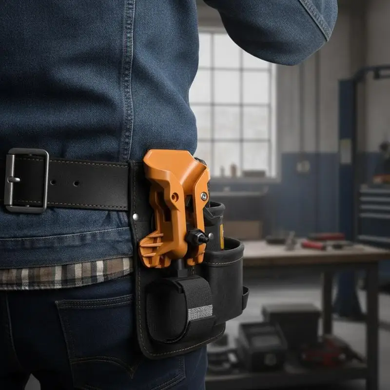 Quick Release High-Hardness Self-Locking Drill Holder Power Tool With Belt Clip for DIY Enthusiast Woodworking Jobs