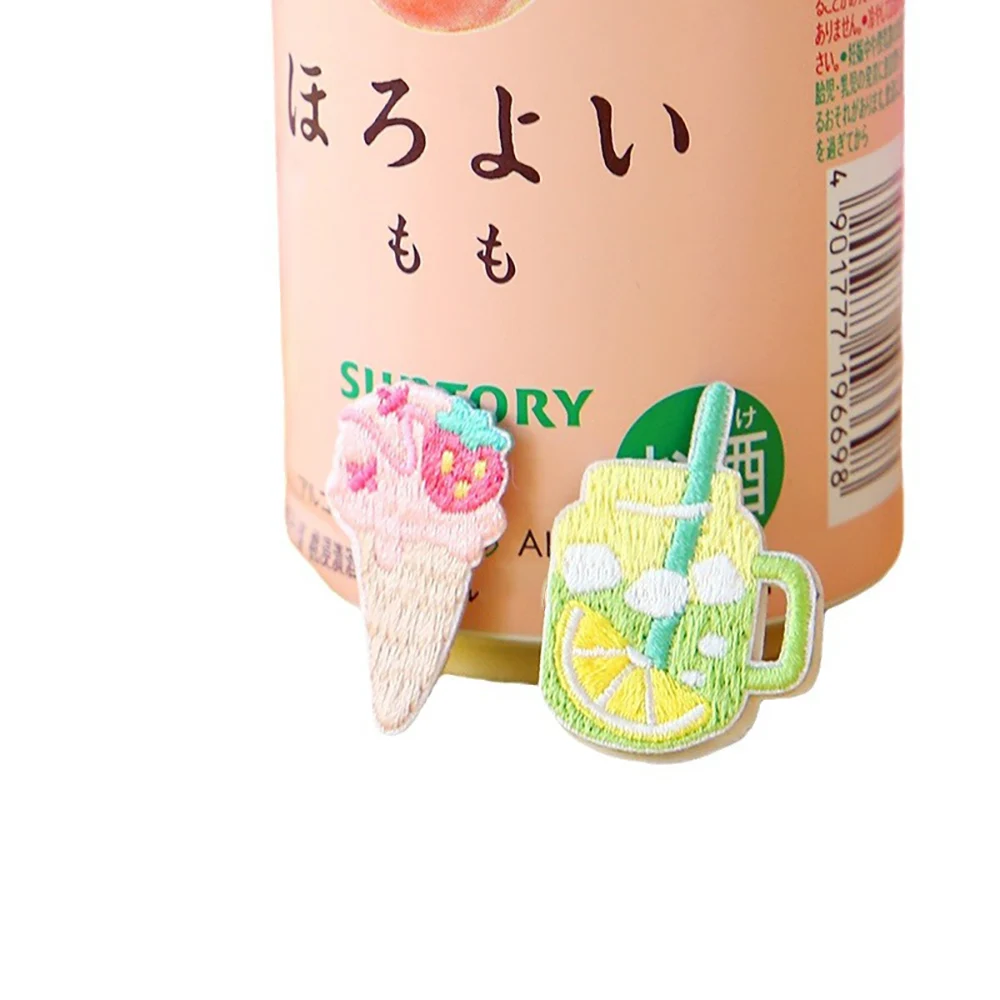 1 قطعة عصا التطريز على التصحيح الآيس كريم مخروط الشوكولاته مثلجات الليمون الصودا الملابس DIY بها بنفسك الديكور زين ذاتية اللصق #4