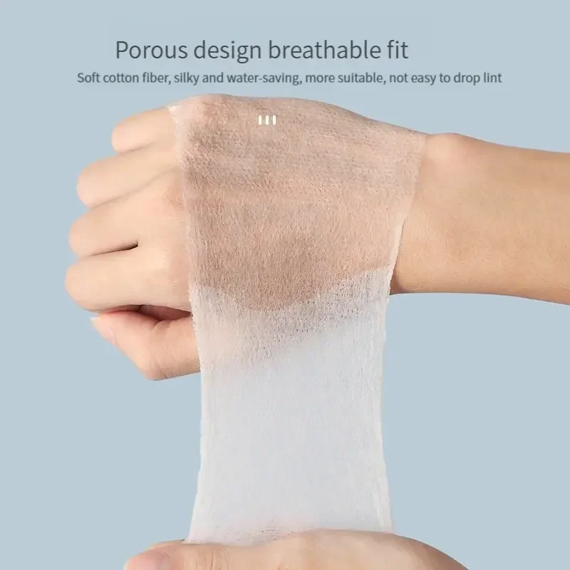 Nass Baumwolle 200PCS Stretch Einweg Wasser Sparen Baumwolle Pad Tragbare Make-Up Entfernung Baumwolle Stück Atmungsaktive Gesichts Maske Papier