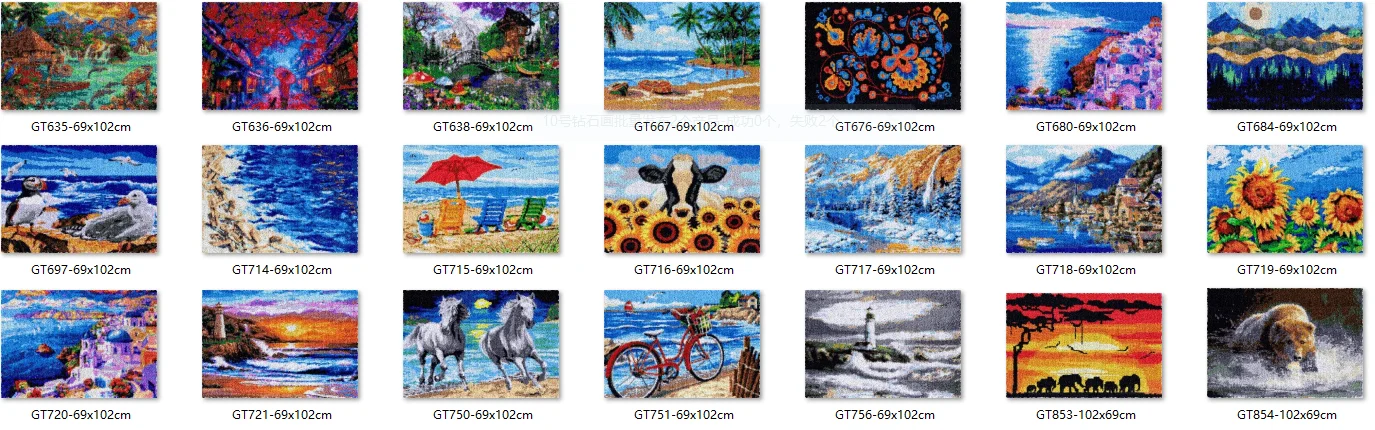 

Sea latch hook kit rug canvas printing Latch Hook Rug Pillow diy carpet embroidery handmade accessories 69x102cm