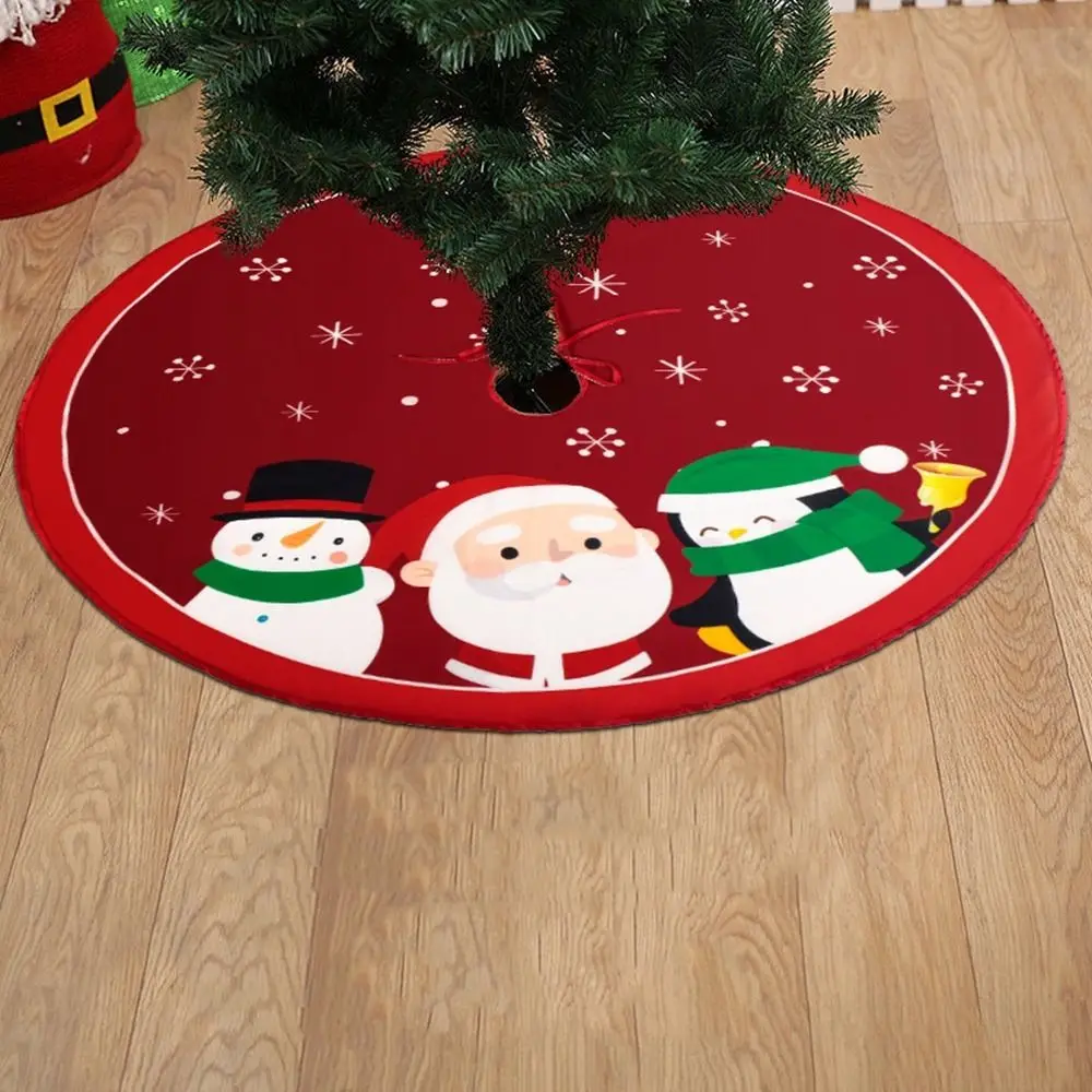 Party Decor Christmas Tree Skirt Happy New Year Snowman Santa Elk Carpet Floor Mat Home Supplies Merry Christmas