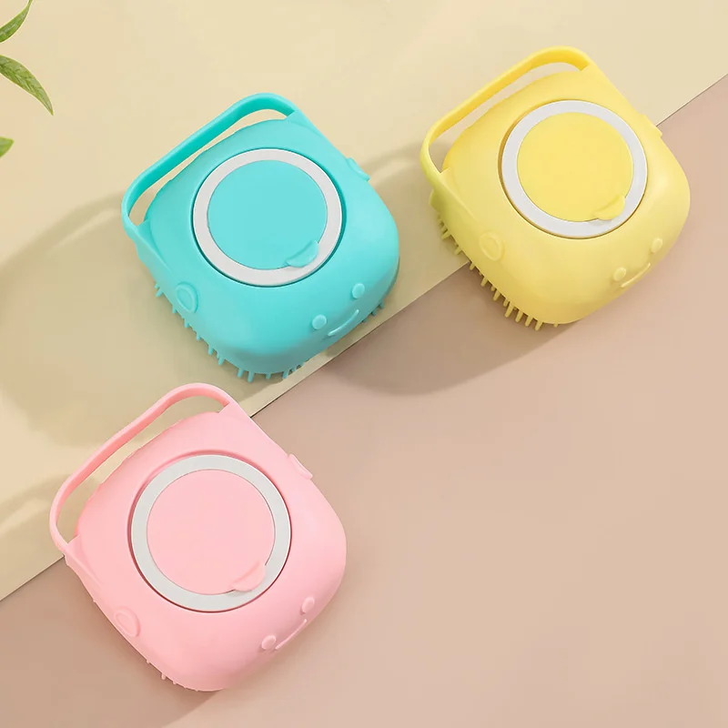 Silicone Shampoo Bath Brush Massage Comb Grooming Scrubber Brush Bathing Accessories Baby Kids Silicon Body Scrubber Silicone