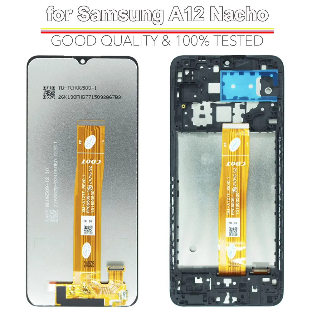 Wyświetlacz LCD z ekranem dotykowym i digitizerem z ramką do Samsung Galaxy A12 Nacho A127F A127M A127U — zdjęcie produktu 2