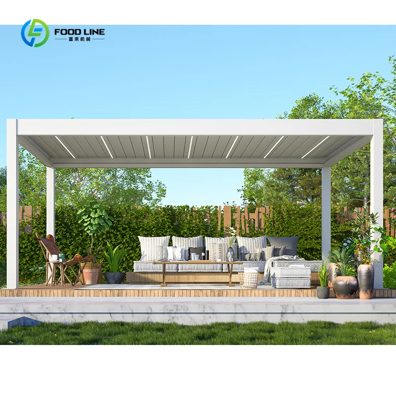 Powder Coated Aluminum Louvered Pergola Bioclimatic Screen for Garden Outdoor Shade Custom