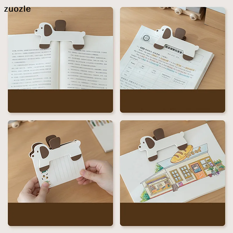 Clip de Plástico para Libros, Sencillo, Auxiliar de Lectura, Clip Fijador de Libros con Forma de Cachorro, Marcapáginas de Diseño Creativo, Práctico Clip para Notas de Librería