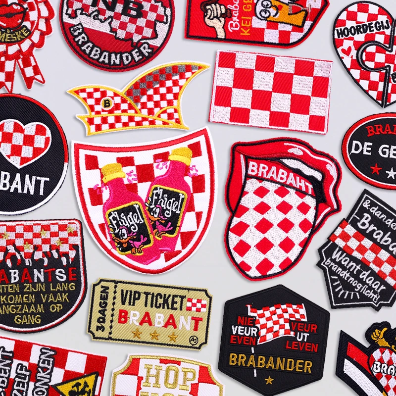 Niederlande Brabant Karneval bestickte Patches Jacken Uniform Hut Nähen bestickte Patches Eisen auf Patches für Kleidung DIY