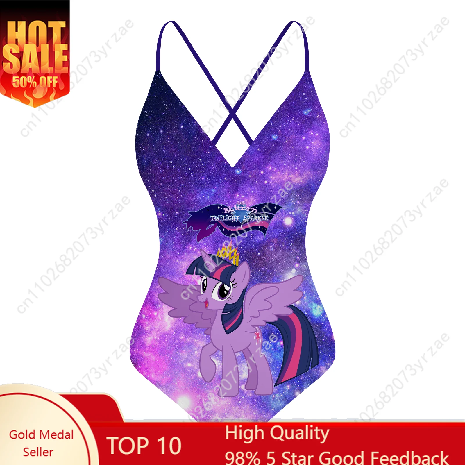 

Twilight Sparkle V-neck Halter Back Swimsuits Womens Bathing Suit My Little Pony Friendship Is Magic Sexy Bikini Custom Swimsuit