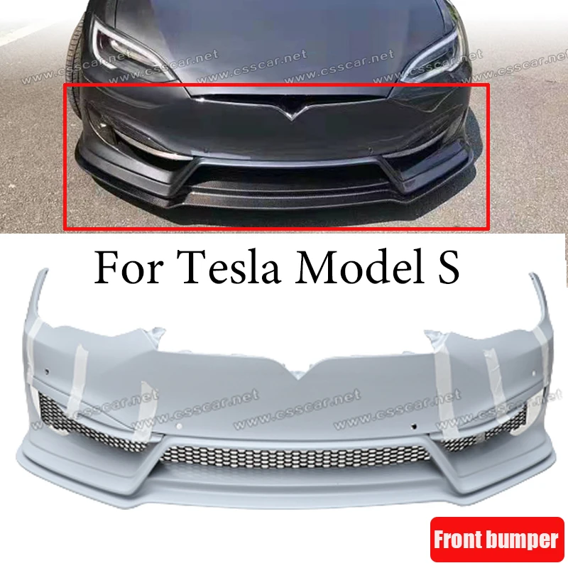 Car Front Bumper Lip For Tesla Model S High Quality FRP Body Kits Auto Exterior Modification Accessories