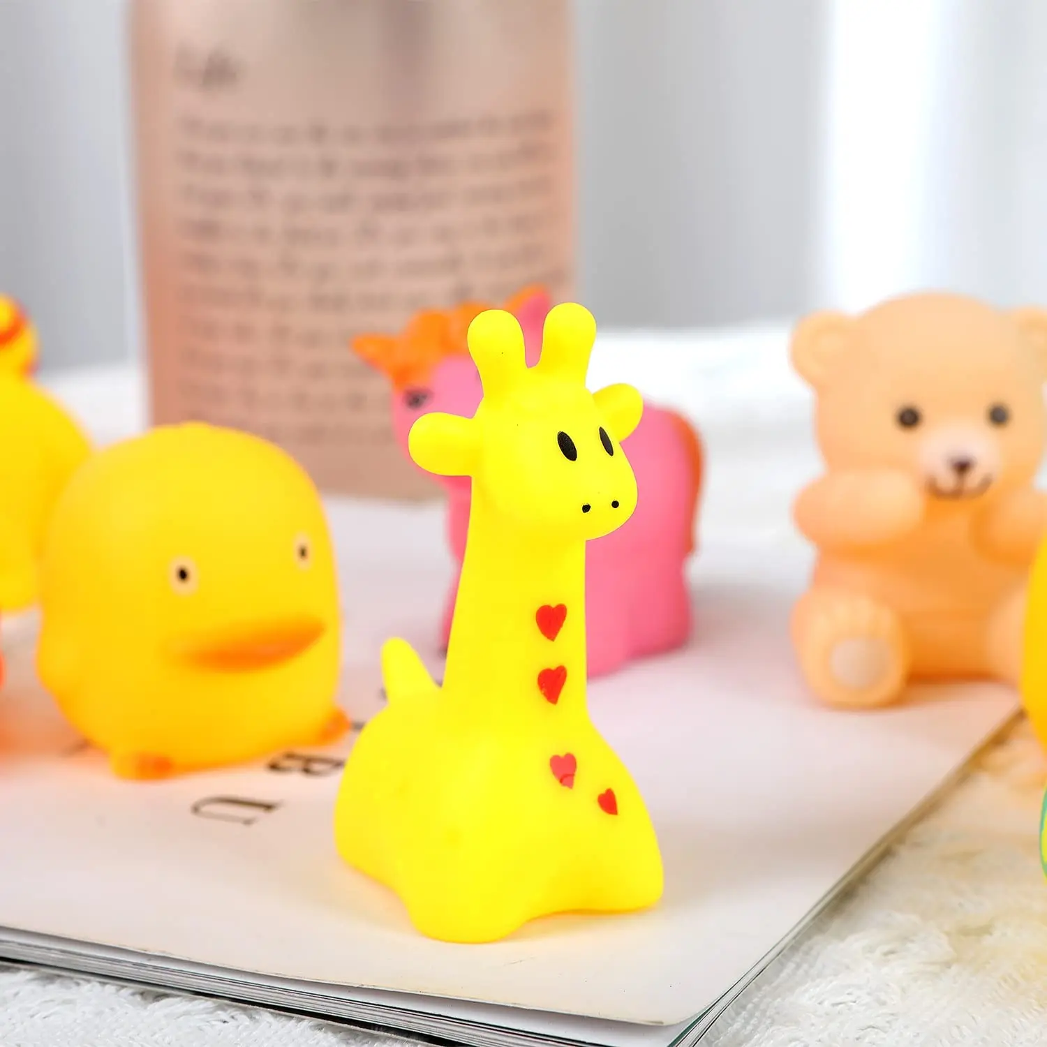 10Pcs/Set Cute Baby Bath Toys Wash Play Animals Soft Rubber Float Sqeeze Sound toys for baby GYH