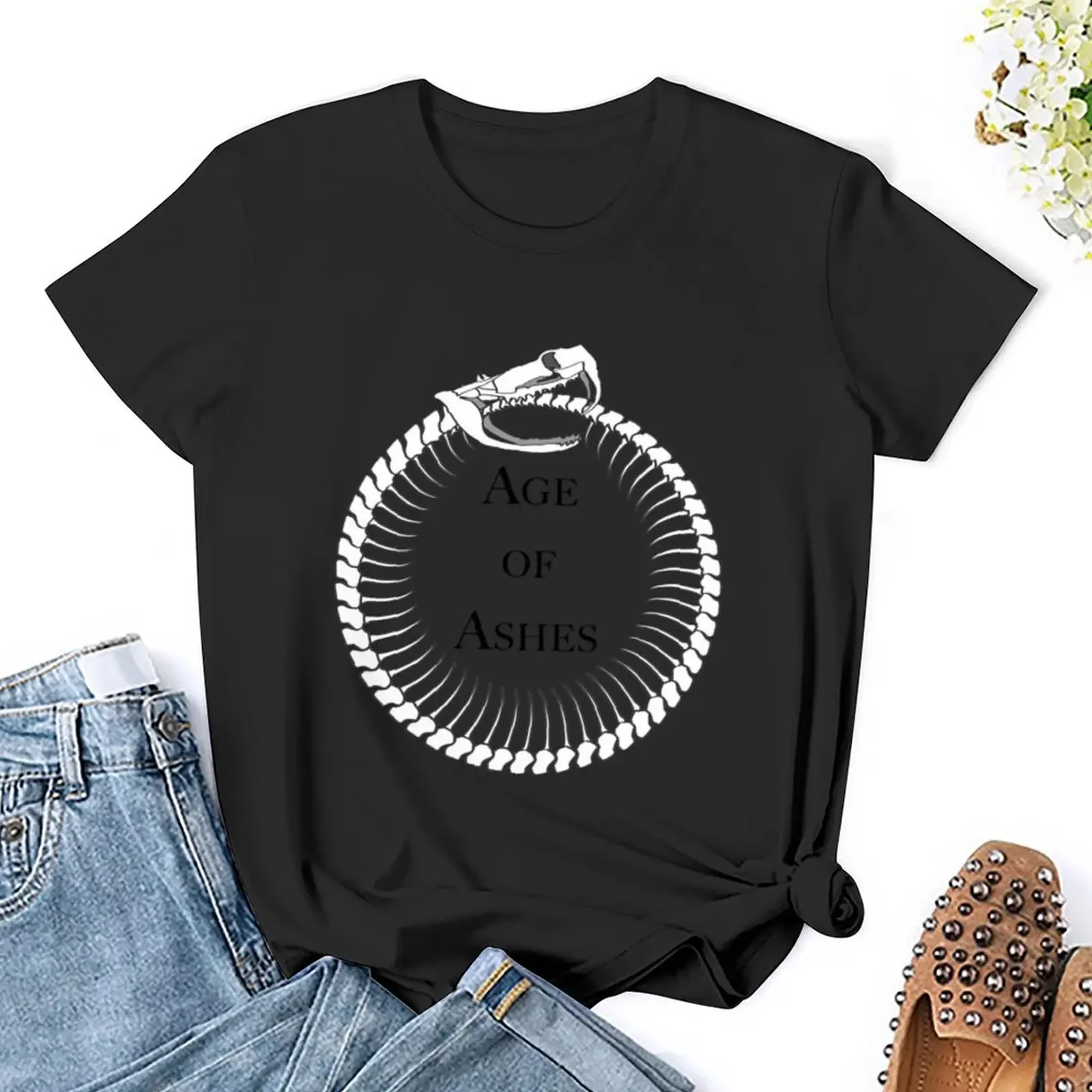 Gothic: Age of Ashes Larp Logo T-Shirt vintage plain Short sleeve tee korean fashion tops Women