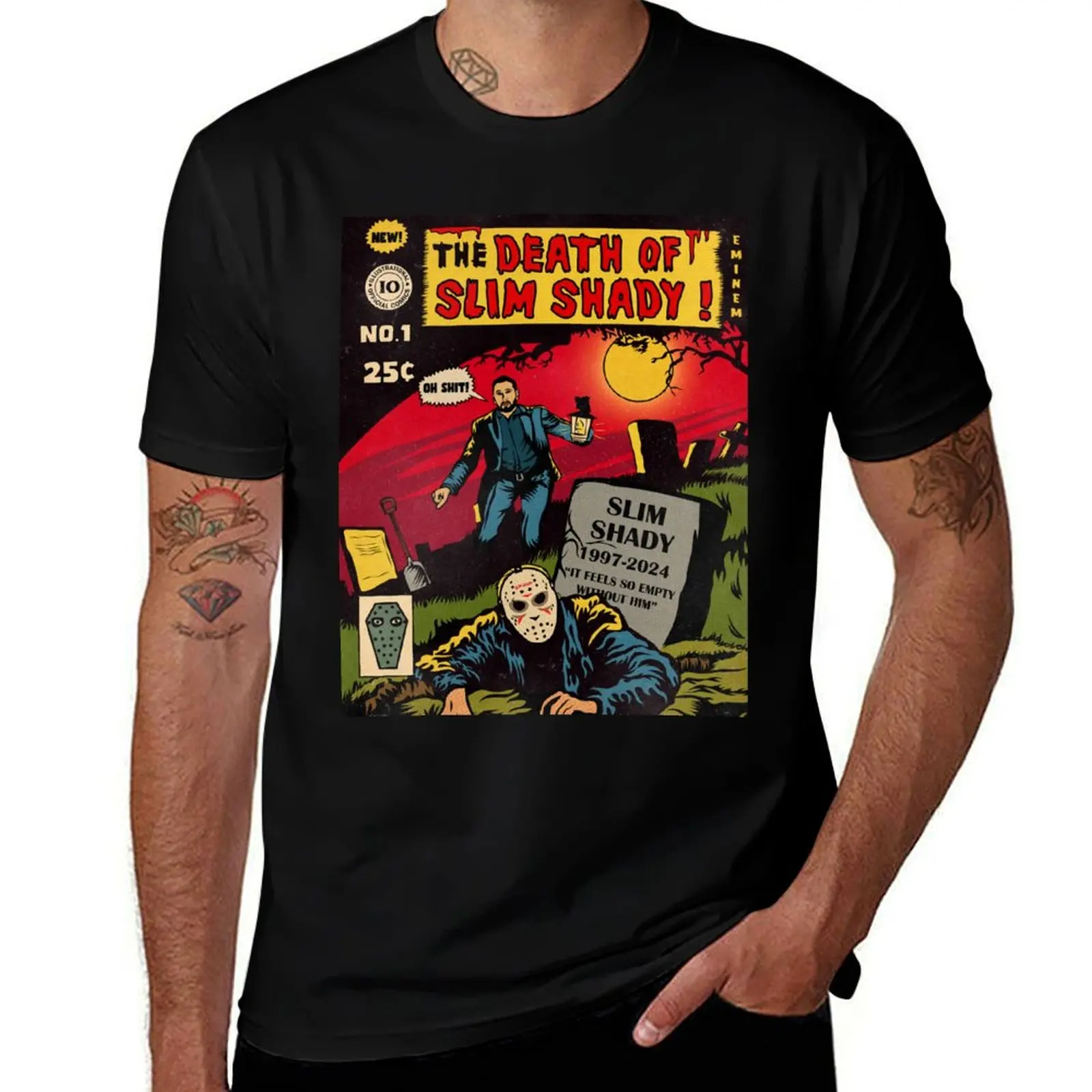 

the death of slim sahdy T-Shirt man t shirt cotton man t shirt summer