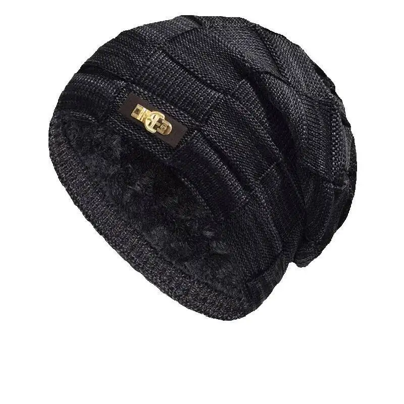 

Классический осенне-зимний теплый модный утолщенный пуловер, теплый комплект, мужская велосипедная ветрозащитная вязаная шапка