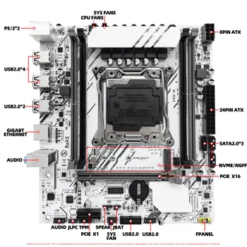 Základní deska ZSUS X99-W s paticí LGA2011-3, procesor Xeon E5 2680V4, DDR4 16GB (1*16GB) 2133MHZ RAM, paměť NVME, M.2 SATA 10 nejlepší prodej Kombinace základní desky CPU - №5
