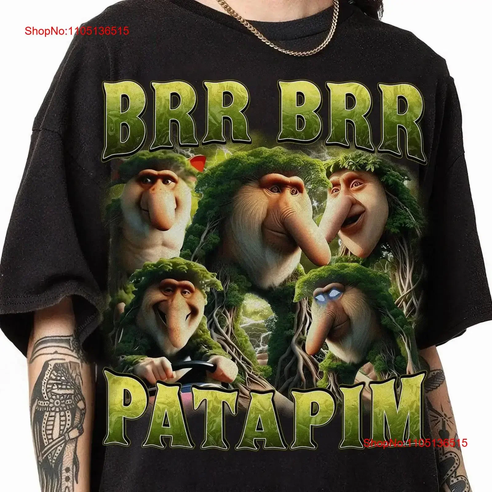 

Brr Patapim Italian Brainrot Homage T Shirt vintage Washed Breathable streetwear Slightly designer clothes Unisex Casual homme