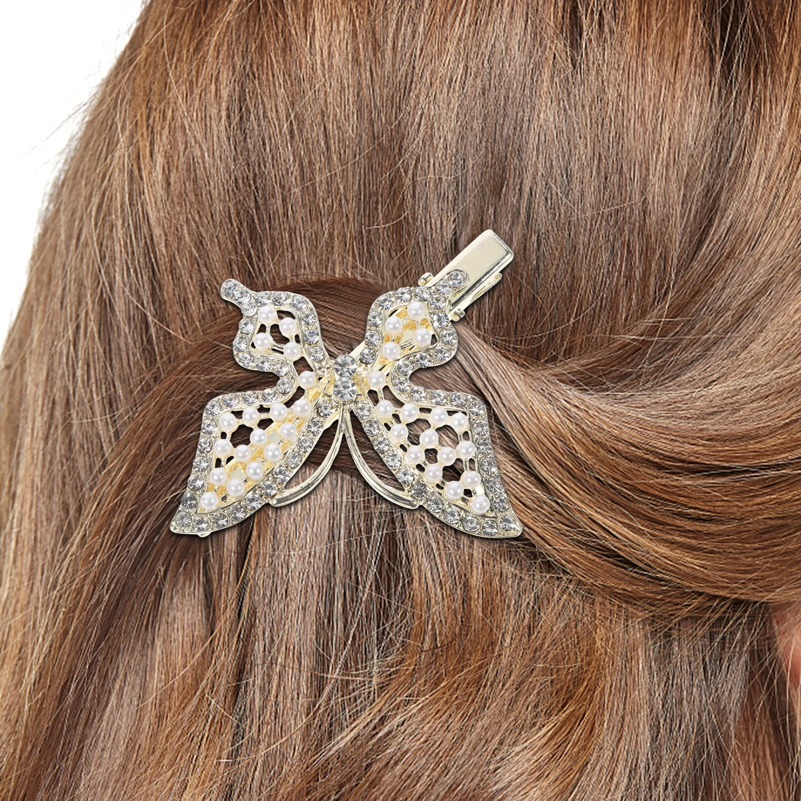 

3Pcs Pearl Butterfly Hair Clips Exquisite Small Hairpins for Women Hair Accessories for Party Everyday Use