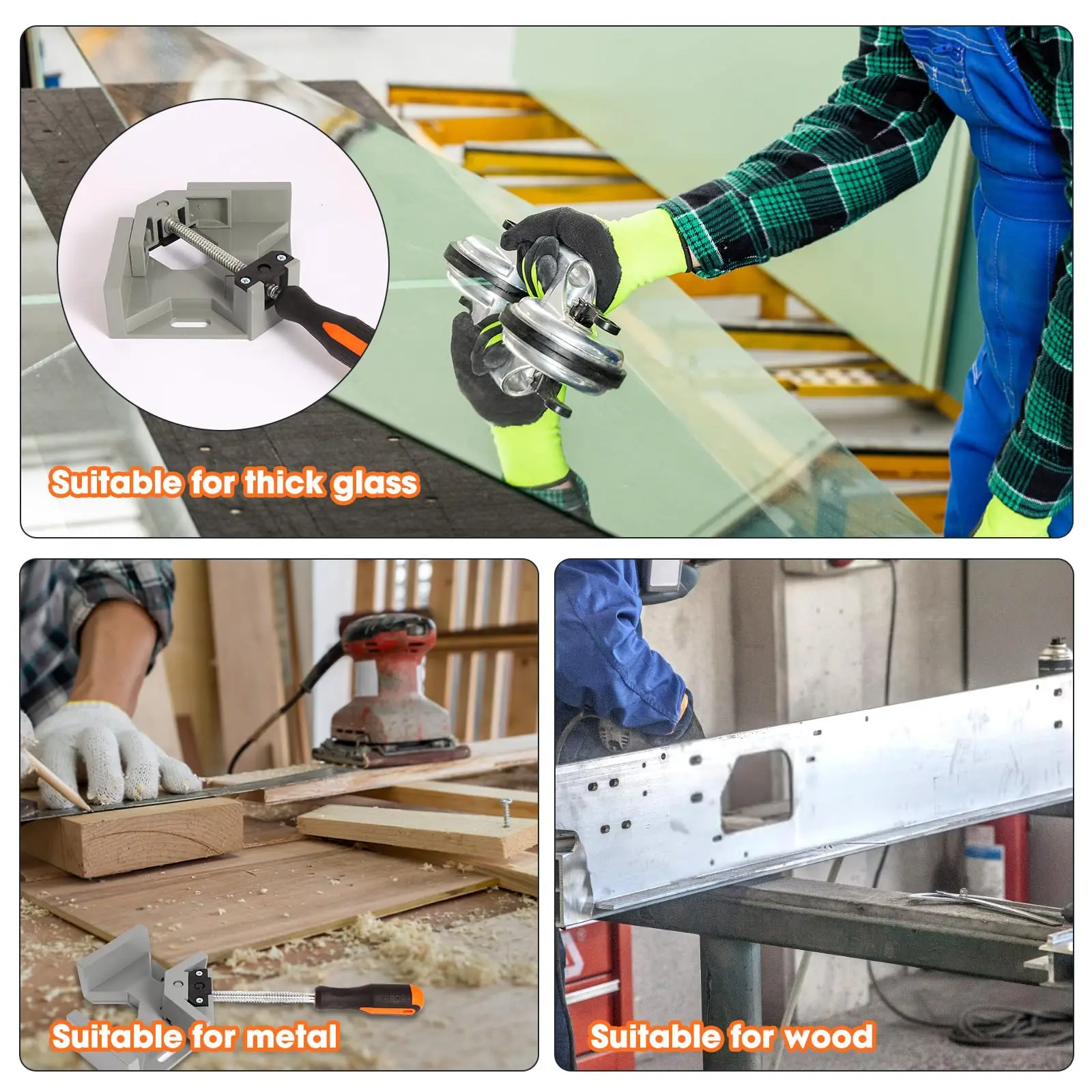 مشبك متعدد الوظائف بزاوية 90 درجة - أداة زاوية قائمة من الألومنيوم للاستخدام بنفسك وأشغال المعادن، مشبك ضغط سهل #6